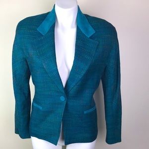 Weathervane Suede Collar Tweed Blazer ILGWU